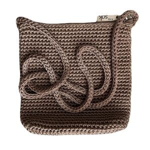 The Sak Taupe Crochet Crossbody Bag